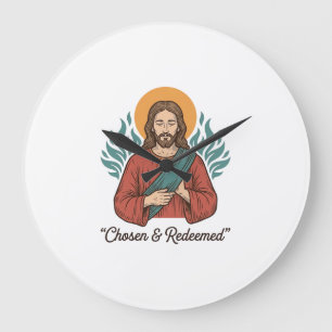 Chosen & Redeemed Christian Vintage Jesus T-Shirt  Large Clock