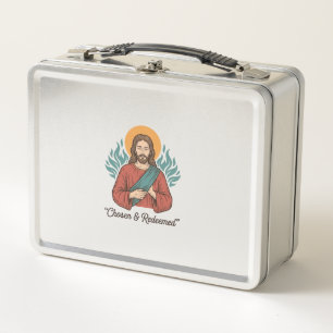 Chosen & Redeemed Christian Vintage Jesus T-Shirt Metal Lunch Box