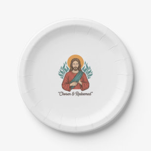 Chosen & Redeemed Christian Vintage Jesus T-Shirt  Paper Plate