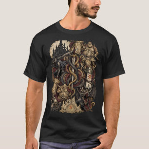 Chosen Undead Journey Collage Ancient Kingdom Fire T-Shirt