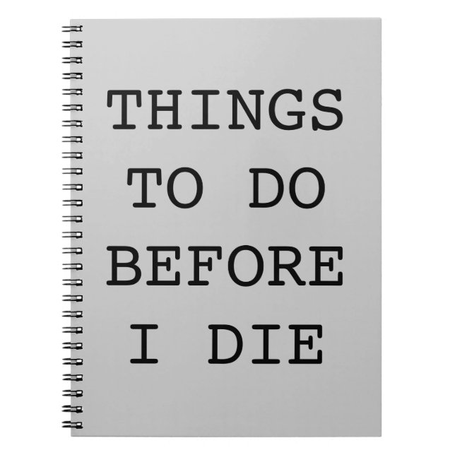 Choses à faire avant que je mourir carnet (Devant)