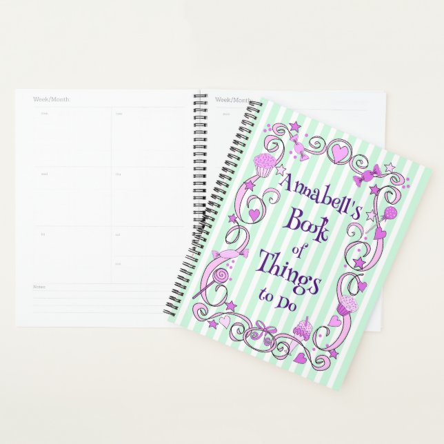Choses à faire Spiral Planner (Devant avec enveloppe)