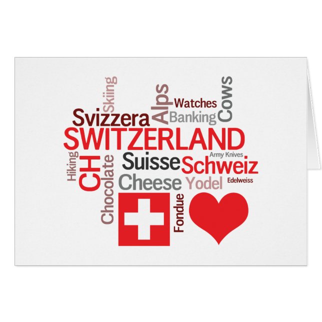 Choses suisses préférées - amour Suisse d'I (Devant horizontal)