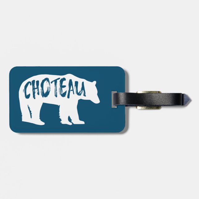 Choteau Montana Bear Luggage Tag (Back Horizontal)