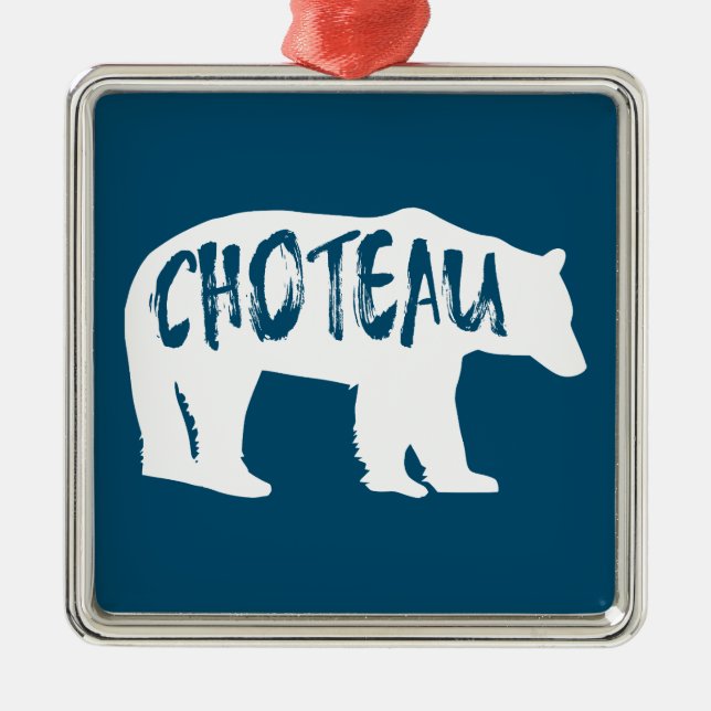 Choteau Montana Bear Metal Ornament (Front)