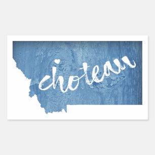 Choteau Montana Wood Grain Sticker