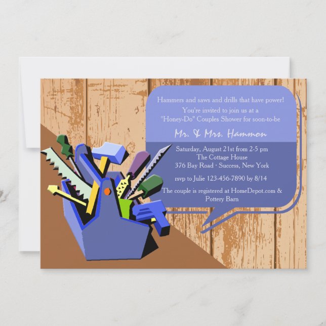 Chou-Do Couples Douche (Bleu) Invitation (Devant)