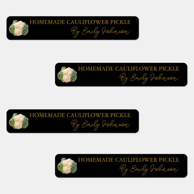 Chou-fleur fait maison chou-fleur Étiquette mince (Groupe)