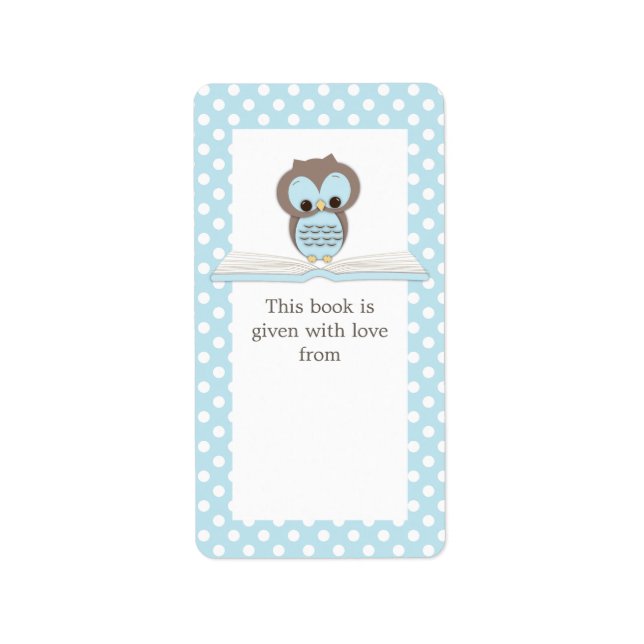 Chouette Bébé Bleue sur le livre Étiquette boîte c (Devant)