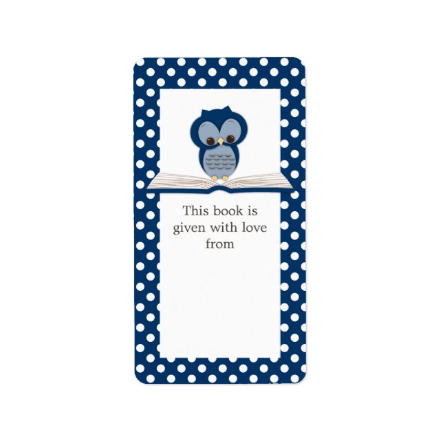 Chouette Bébé Bleue sur le livre Étiquette boîte c (Devant)