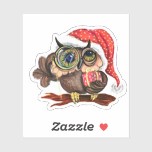 Chouette Bébé mignonne en Sticker Casquette de Noë