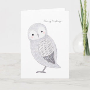 Chouette Carte de Noël Cute Chouette des neiges Pa