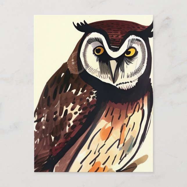 Chouette - Carte postale de la Nature Art Card (Devant)