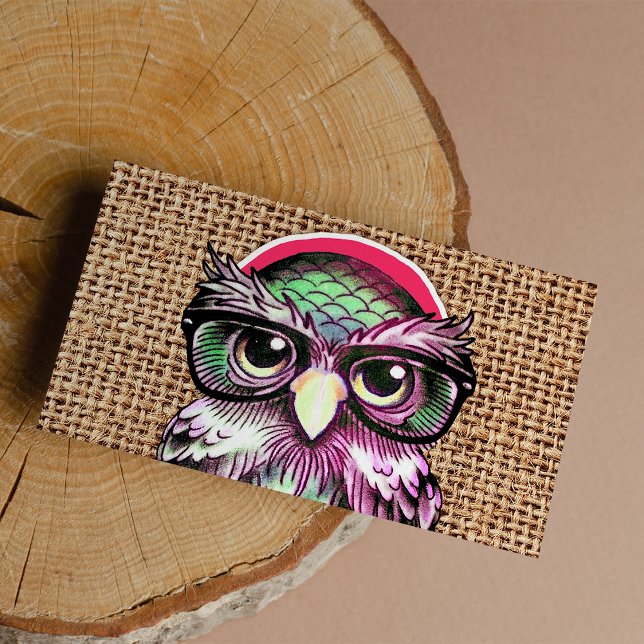 Chouette cool Couleur Tatouage Sage Avec Lunettes  (Cool Colorful Tattoo Wise Owl With Funny Glasses )