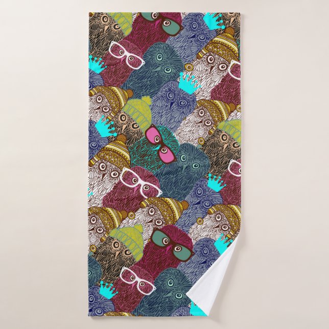 Chouette dans la couronne (Serviette de bain)