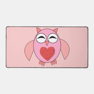 Chouette de coeur rose