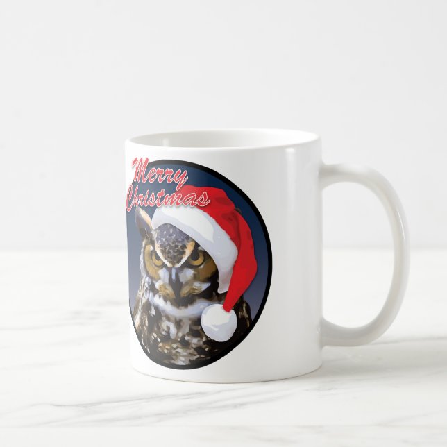 Chouette de Noël - Blanc 11 oz Mug blanc classique (Droite)