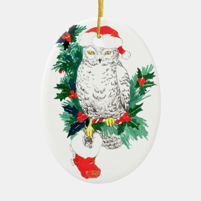 Chouette de Noël et ornement de stockage (Devant)