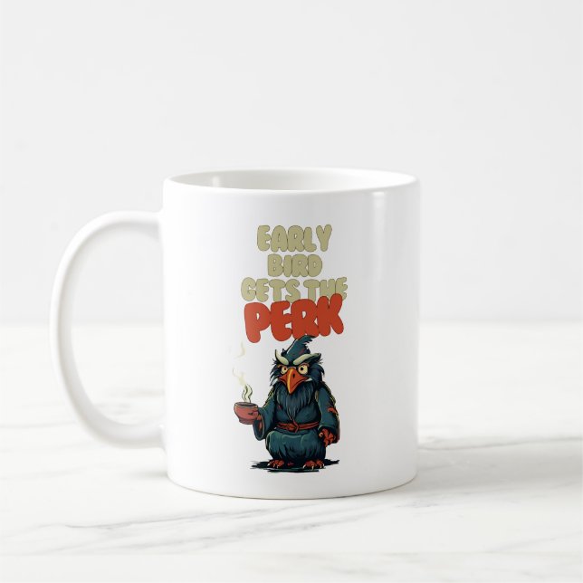 Chouette drôle tenant de la Mug de café (Gauche)