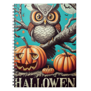 Chouette et Carnet Citrouille pour Halloween