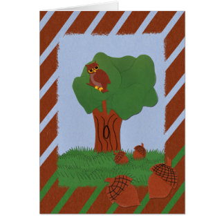 Chouette et chêne Art du dessin animé