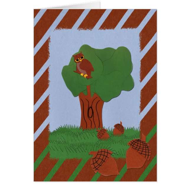 Chouette et chêne Art du dessin animé (Devant)