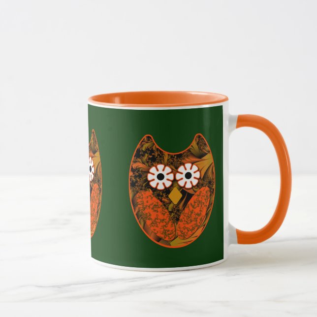 Chouette fractée orange Mug (Droite)