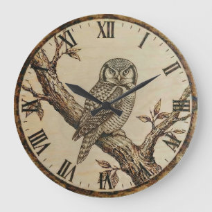 Chouette lapone - Horloge murale