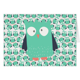 Chouette lunaire turquoise