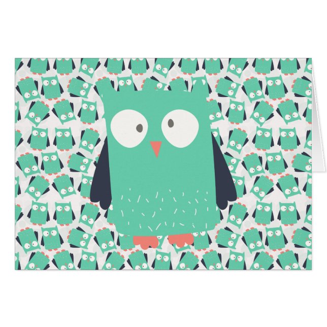Chouette lunaire turquoise (Devant horizontal)