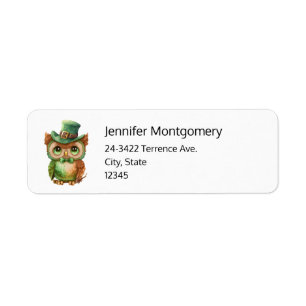 Chouette mignonne dans un vert Top Hat Adresse