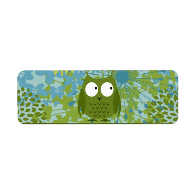Chouette mignonne sur ruban cardiaque avec motif f (Devant)