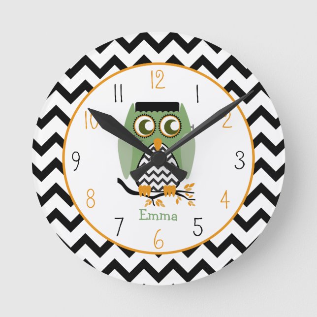 Chouette - Monstre d'Enstein Horloge personnalisée (Recto)