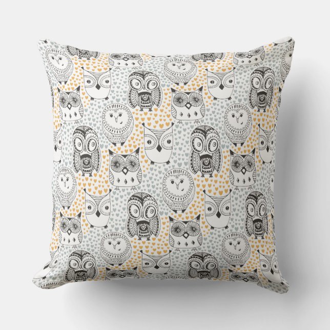 Chouette Motif lance des oreillers (Recto)