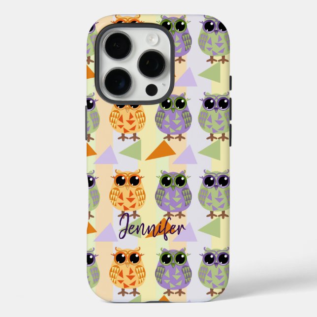 Chouette Motif Mignonne Coque-Mate Iphone 16 coque (Verso)