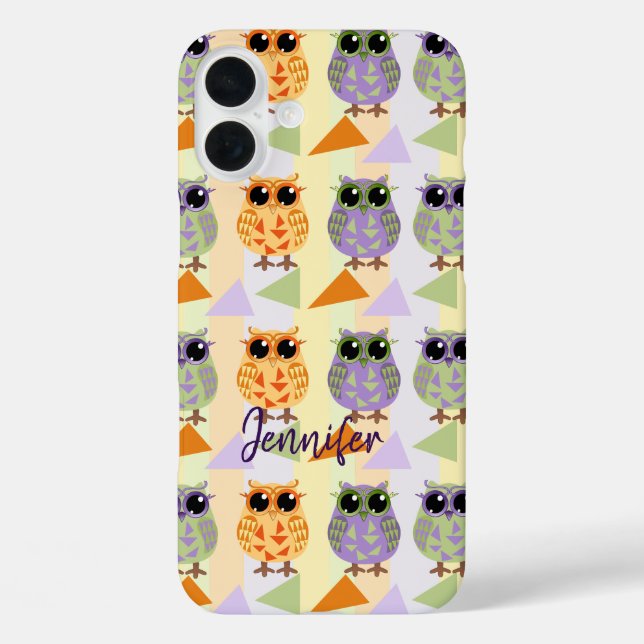 Chouette Motif Mignonne Coque-Mate Iphone 16 coque (Verso)