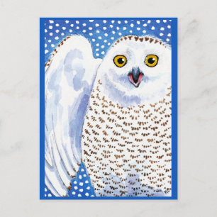 Chouette neigeuse Carte postale de Noël hivernal