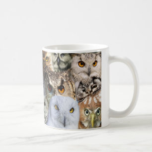 Chouette Oiseau Collage Café Mug