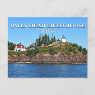 Chouette phare, carte postale Maine