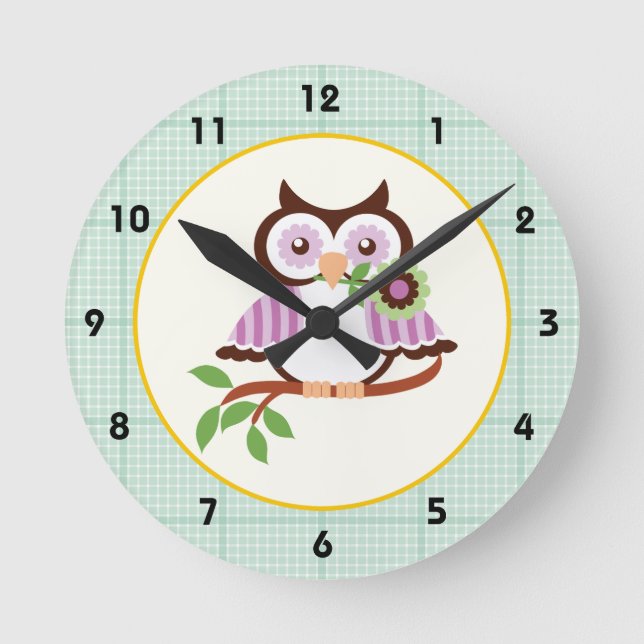 Chouette printanière avec horloge de la paroi de l (Recto)