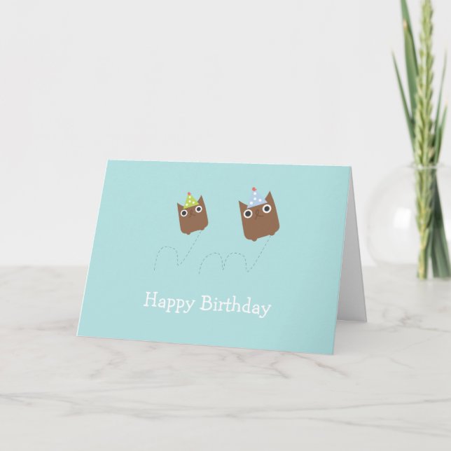 Chouette rebondissante Carte d'anniversaire (Devant)