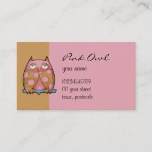 Chouette rose Carte de visite brun