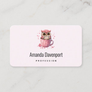 Chouette rose mignonne dans un Carte de visite de 
