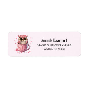 Chouette rose mignonne en coupe
