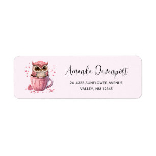 Chouette rose mignonne en coupe