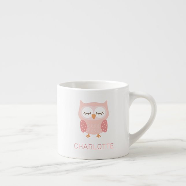Chouette rose mignonne gosses mug (Droite)
