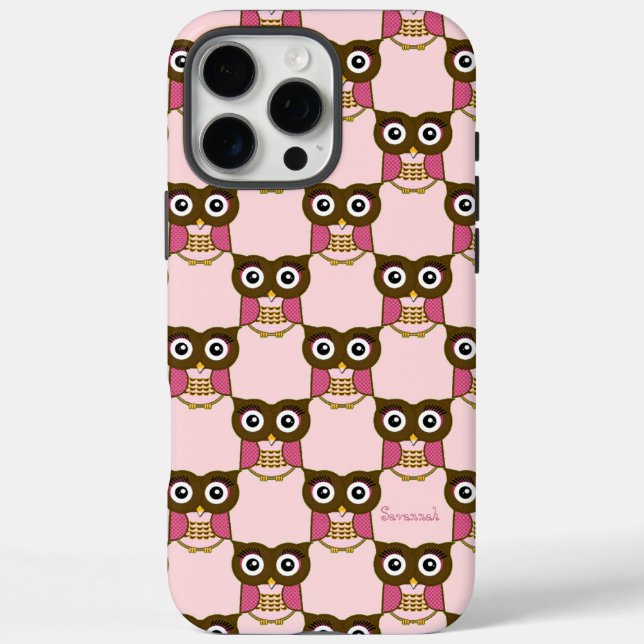 Chouette rose Motif Choisir la couleur Coque (Verso)