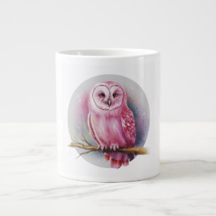 Chouette rose Mug de café blanc