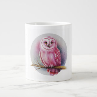 Chouette rose Mug de café blanc