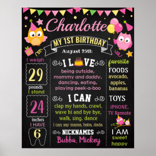 Chouette rose Premier signe de tableau de bord